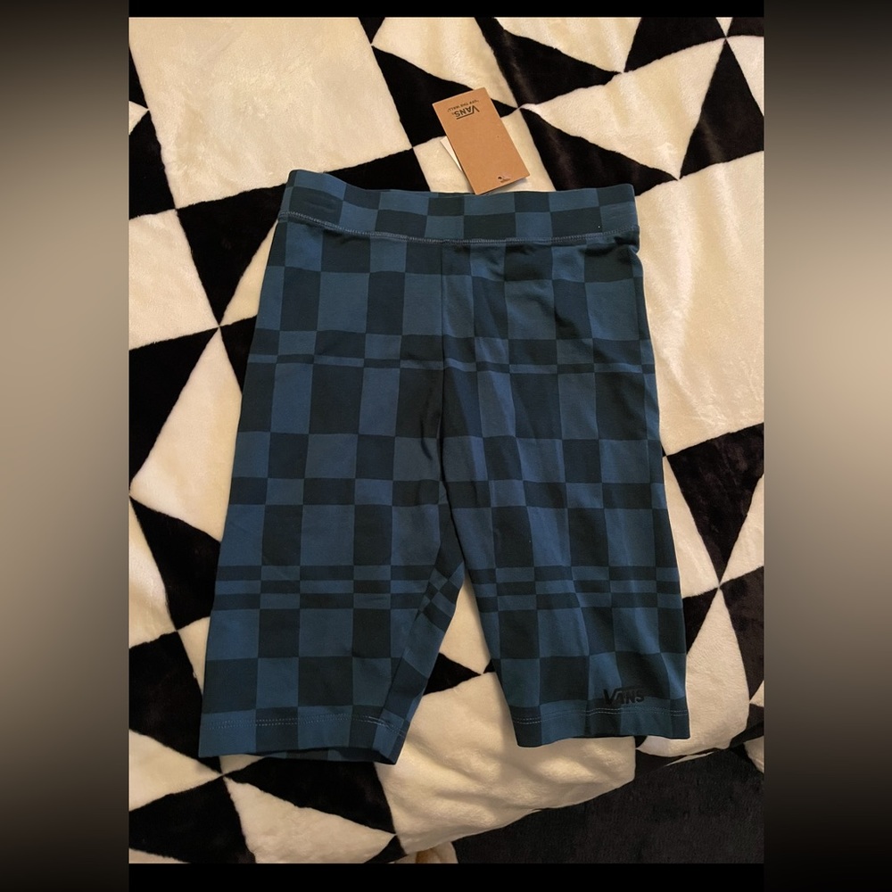 Vans blue checkered yoga shorts